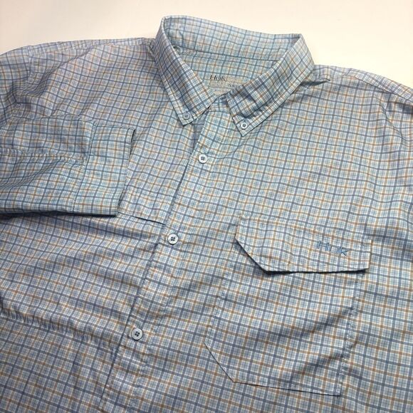 HUK Tide Point Performance Fishing Shirt  Long Sleeve Vented Blue Plaid Mens XXL - Picture 2 of 9
